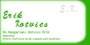 erik kotvics business card